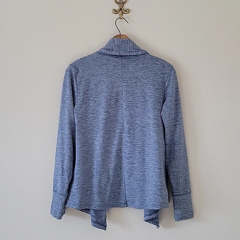 Nike Yoga Cardigan Blue Space Dye Open Waterfall Front Size‎ Small